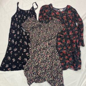 3 Floral Print Dresses Set girls size 14/16